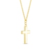 Thumbnail Image 2 of White Enamel Cross Pendant in 14K Gold