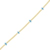 Thumbnail Image 2 of Blue Enamel Bead Station Necklace in 14K Gold