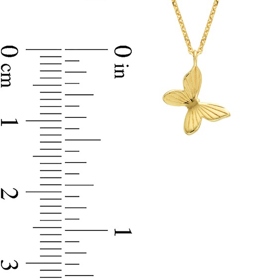 Tilted Butterfly Pendant in 14K Gold