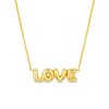 Thumbnail Image 1 of Puffed “LOVE” Necklace in 14K Gold