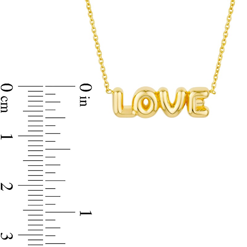 Main Image 3 of Puffed “LOVE” Necklace in 14K Gold