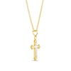 Thumbnail Image 2 of Fleur-de-Lis Cross Pendant in 14K Two-Tone Gold