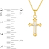 Thumbnail Image 4 of Fleur-de-Lis Cross Pendant in 14K Two-Tone Gold