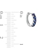 Thumbnail Image 2 of Blue Lab-Created Sapphire Five Stone Huggie Hoop Earrings in Sterling Silver