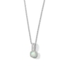 Thumbnail Image 1 of 6.0mm Cushion-Shaped Lab-Created Opal and White Lab-Created Sapphire Split Bail Drop Pendant in Sterling Silver