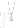 Thumbnail Image 3 of 6.0mm Cushion-Shaped Lab-Created Opal and White Lab-Created Sapphire Split Bail Drop Pendant in Sterling Silver