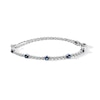 Thumbnail Image 1 of Blue Lab-Created Sapphire and 1/10 CT. T.W. Diamond Alternating Line Bracelet in Sterling Silver - 9.0"