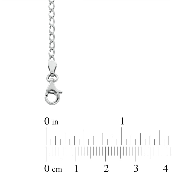 Blue Lab-Created Sapphire and 1/10 CT. T.w. Diamond Alternating Line Bracelet in Sterling Silver - 9.0"