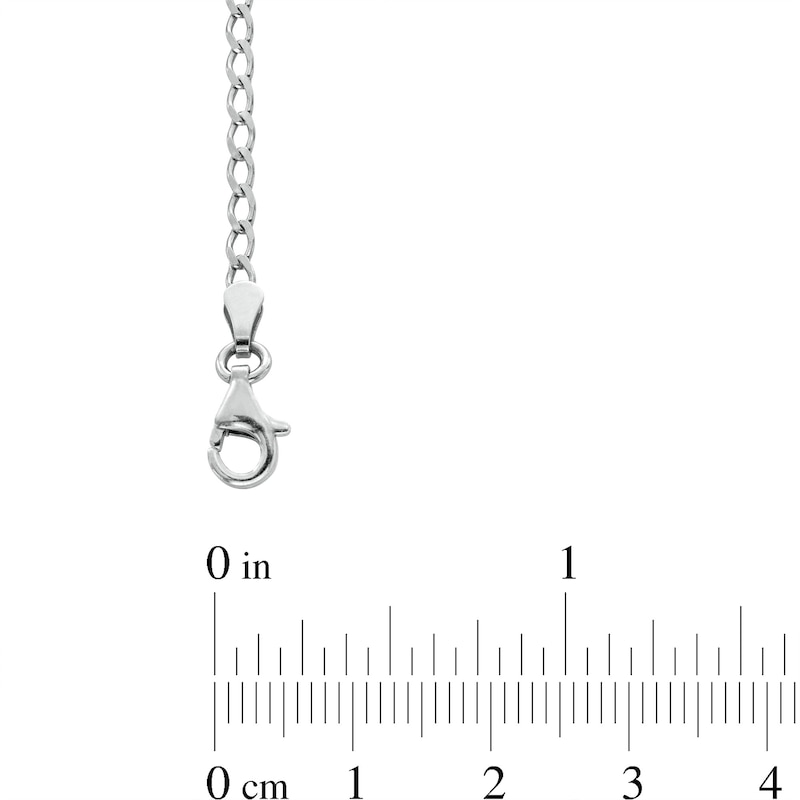 Main Image 3 of Blue Lab-Created Sapphire and 1/10 CT. T.W. Diamond Alternating Line Bracelet in Sterling Silver - 9.0"
