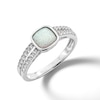 Thumbnail Image 3 of 6.0mm Cushion-Shaped Lab-Created Opal and White Lab-Created Sapphire Split Shank Ring in Sterling Silver