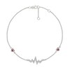 Thumbnail Image 2 of Lab-Created Ruby and White Lab-Created Sapphire Heartbeat with Heart Station Bracelet in Sterling Silver - 7.5"
