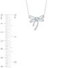Thumbnail Image 2 of 5.0mm Heart-Shaped Aquamarine and 1/8 CT. T.W. Diamond Bow Necklace in Sterling Silver