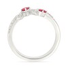 Thumbnail Image 3 of Lab-Created Ruby and White Lab-Created Sapphire Heartbeat Bypass Split Shank Ring in Sterling Silver