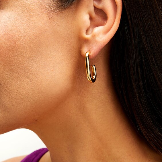 Zales x Soko 27.0mm Tumba Capsule Hoop Earrings in Brass with 24K Gold Plate