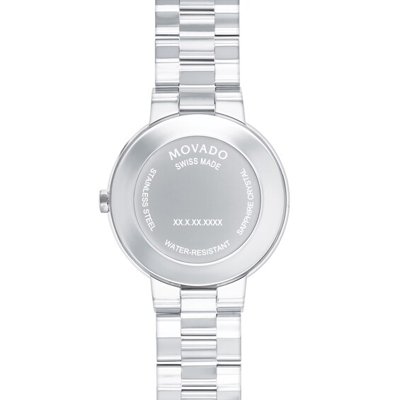 Ladies' Movado Sapphireâ¢ 1/20 CT. T.w. Diamond Watch with Silver-Tone Dial (Model: 0607927)