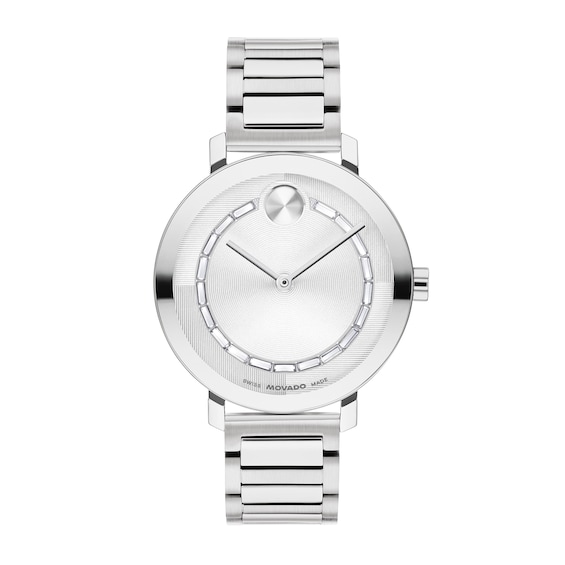 Ladiesâ Movado BoldÂ® Evolution 2.0 Crystal Accent Watch with Textured Silver-Tone Dial (Model: 3601217)
