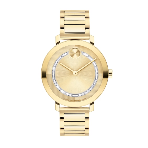 Ladiesâ Movado BoldÂ® Evolution 2.0 Crystal Accent Gold-Tone IP Watch with Gold-Tone Dial (Model: 3601218)