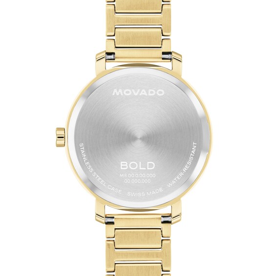 Ladiesâ Movado BoldÂ® Evolution 2.0 Crystal Accent Gold-Tone IP Watch with Gold-Tone Dial (Model: 3601218)