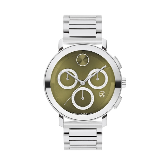 Men's Movado BoldÂ® Evolution 2.0 Chronograph Watch with Green Dial (Model: 3601189)