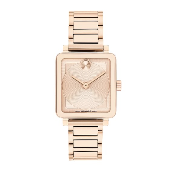 Ladiesâ Movado BoldÂ® Evolution 2.0 Rose-Tone IP Watch with Square Dial (Model: 3601163)