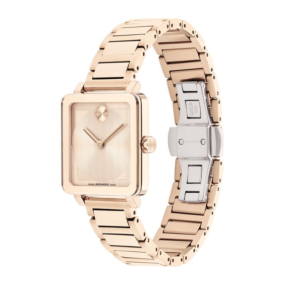 Ladiesâ Movado BoldÂ® Evolution 2.0 Rose-Tone IP Watch with Square Dial (Model: 3601163)