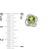 Thumbnail Image 3 of 6.0mm Peridot and White Lab-Created Sapphire Swirl Knot Stud Earrings in Sterling Silver