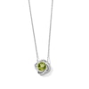 Thumbnail Image 1 of 7.0mm Peridot and White Lab-Created Sapphire Swirl Knot Necklace in Sterling Silver
