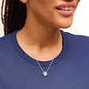 Thumbnail Image 2 of 7.0mm Peridot and White Lab-Created Sapphire Swirl Knot Necklace in Sterling Silver