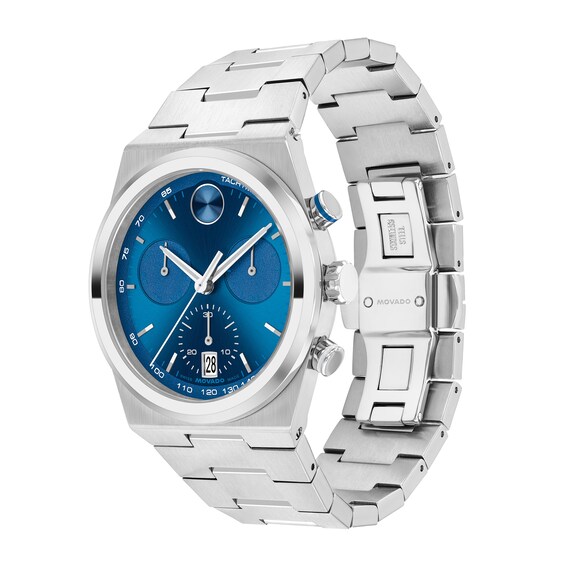 Men's Movado BoldÂ® Quest Chronograph Watch with Blue Dial (Model: 3601199)