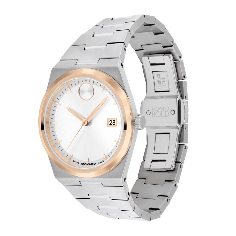 Main Image 2 of Ladies’ Movado Bold® Quest Two-Tone IP Watch with White Dial (Model: 3600946)