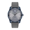 Thumbnail Image 1 of Men's Movado Bold® Verso Blue IP Grey Leather Strap Watch with Dark Grey Dial (Model: 3601205)