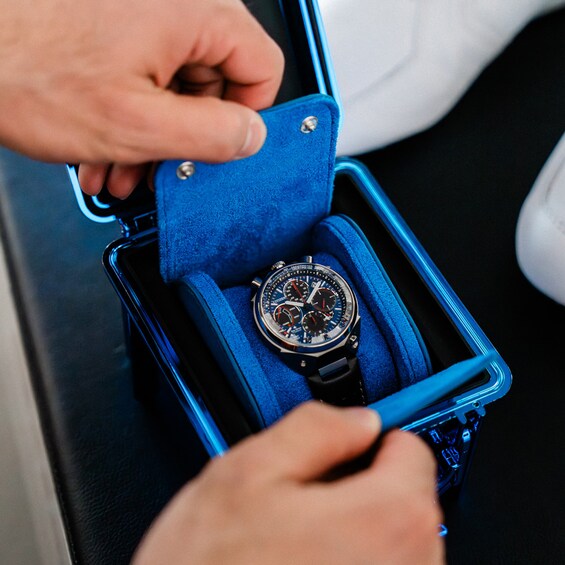 Menâs Citizen Eco-DriveÂ® Promaster Land Tsuno Chrono Super Titaniumâ¢ Strap Watch with Blue Dial (Model: Av0088-01L)