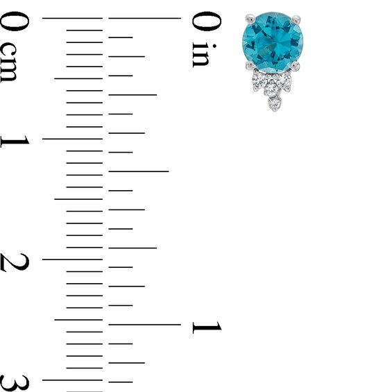London Blue Topaz and White Lab-Created Sapphire Pendant, Ring, and Earrings Set in Sterling Silver - Size 7