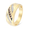 Thumbnail Image 2 of 1/4 CT. T.W. Champagne and White Diamond Triple Row Slant Ring in 10K Gold