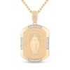Thumbnail Image 1 of 1/8 CT. T.W. Diamond Virgin Mary Dog Tag Pendant in 10K Gold - 22”