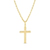 Thumbnail Image 1 of Rope-Textured Twist Cross Pendant in 10K Gold - 20”