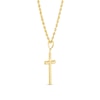 Thumbnail Image 2 of Rope-Textured Twist Cross Pendant in 10K Gold - 20”