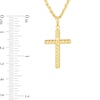 Thumbnail Image 4 of Rope-Textured Twist Cross Pendant in 10K Gold - 20”