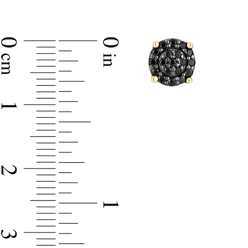 Main Image 2 of 1/2 CT. T.W. Black Multi-Diamond Frame Stud Earrings in 10K Gold