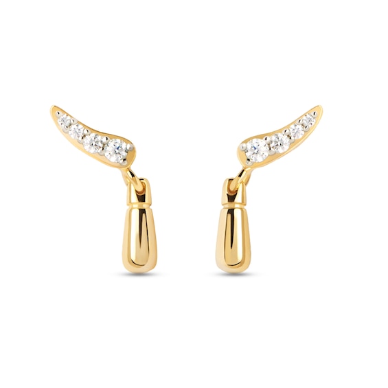 PDPAOLAâ¢ at Zales Cubic Zirconia Teardrop Earrings in Sterling Silver with 18K Gold Plate