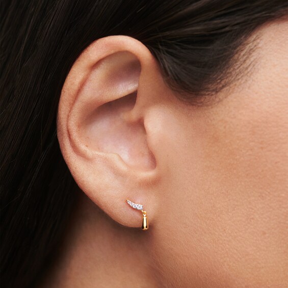 PDPAOLAâ¢ at Zales Cubic Zirconia Teardrop Earrings in Sterling Silver with 18K Gold Plate
