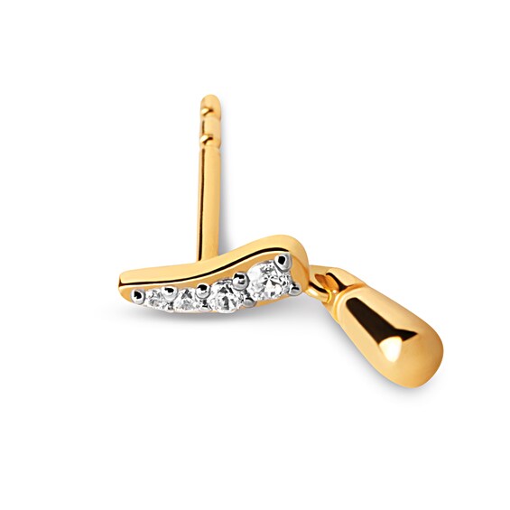 PDPAOLAâ¢ at Zales Cubic Zirconia Teardrop Earrings in Sterling Silver with 18K Gold Plate