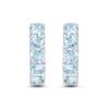 Thumbnail Image 2 of Aquamarine Five Stone Huggie Hoop Earrings in Sterling Silver