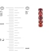 Thumbnail Image 3 of Garnet Five Stone Huggie Hoop Earrings in Sterling Silver with 14K Rose Gold Plate