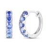 Thumbnail Image 1 of Tanzanite Five Stone Huggie Hoop Earrings in Sterling Silver
