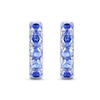 Thumbnail Image 2 of Tanzanite Five Stone Huggie Hoop Earrings in Sterling Silver