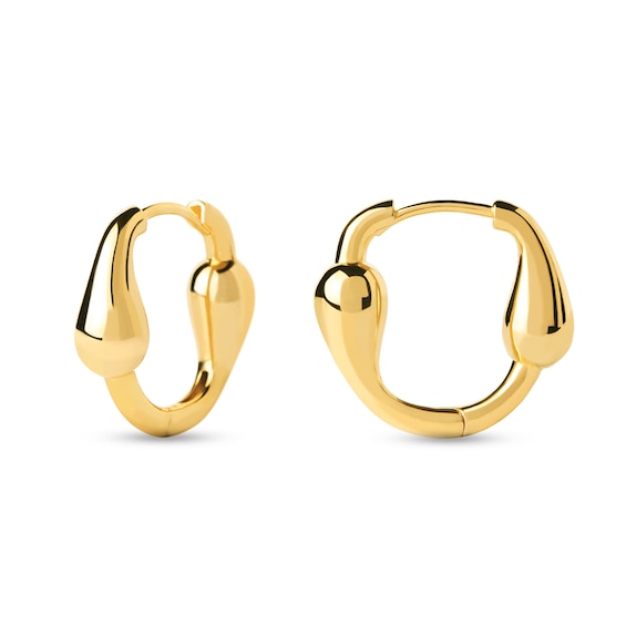 PDPAOLA⢠at Zales 18.0mm Graduated Loop Square Hoop Earrings in Sterling Silver with 18K Gold Plate
