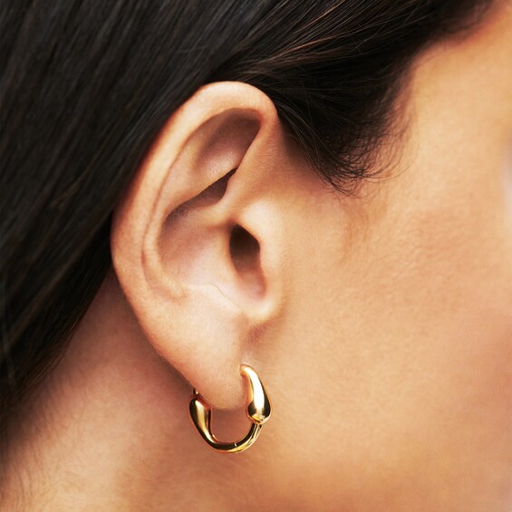 PDPAOLAâ¢ at Zales 18.0mm Graduated Loop Square Hoop Earrings in Sterling Silver with 18K Gold Plate