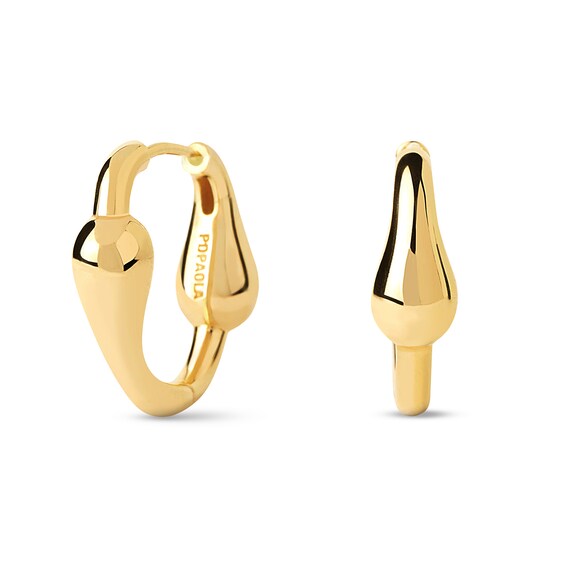PDPAOLAâ¢ at Zales 18.0mm Graduated Loop Square Hoop Earrings in Sterling Silver with 18K Gold Plate