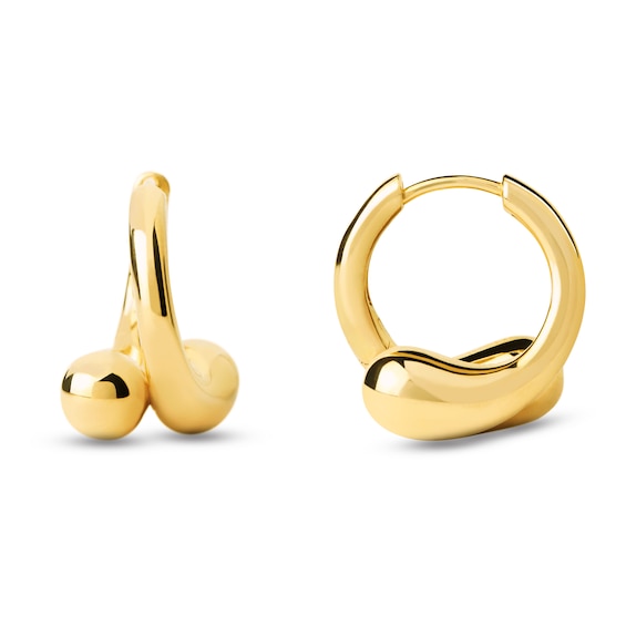 PDPAOLA⢠at Zales 17.0mm Graduated Loop Hoop Earrings in Sterling Silver with 18K Gold Plate
